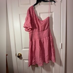 Entro Vibrant Pink One Shoulder Dress